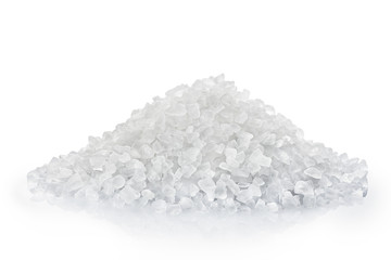 heap of salt isolated on white background.