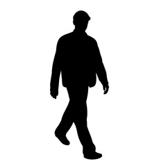 vector, isolated silhouette man alone goes on a white background