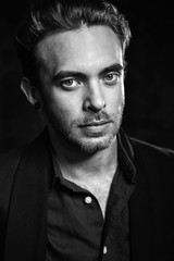 Closeup portrait of caucasian man in studio