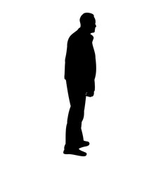 vector, isolated silhouette man standing