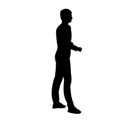 silhouette man alone walking