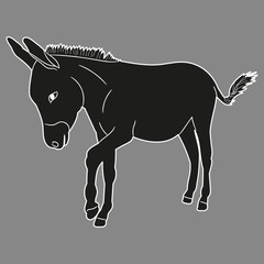  silhouette of a donkey