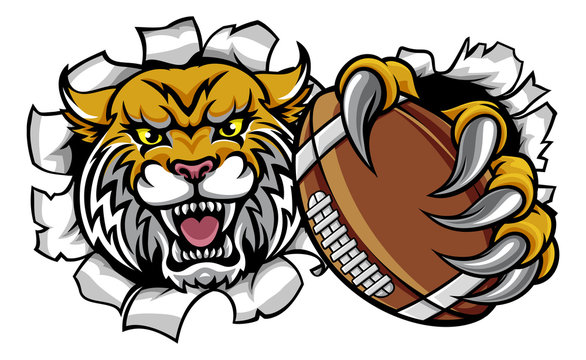 Wildcat American Football Mascot
