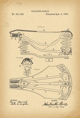 1889 Patent Velocipede Saddle Bicycle archive history invention