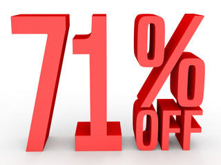 Seventy one percent off. Discount 71 %.