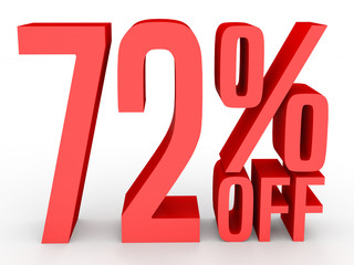 Seventy two percent off. Discount 72 %.
