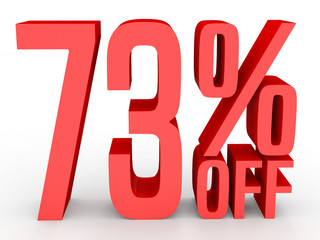 Seventy three percent off. Discount 73 %.