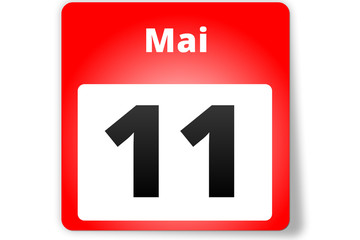 11 Mai Datum Kalender auf weißem Hintergrund