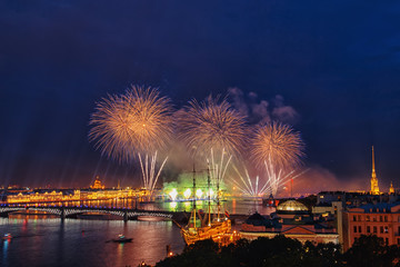 Festive fireworks in St. Petersburg.