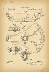 1896 Patent Velocipede Saddle Bicycle archival history invention