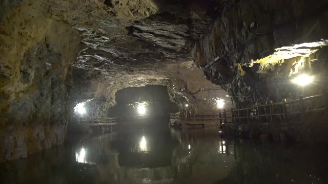 Interior view of the beautiful Beihai Tunnel, Nangan, Matsu, Taiwan