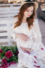 Beauty Pregnant Woman . Pregnant Belly. Beautiful Pregnant Woman Expecting Baby. Maternity concept