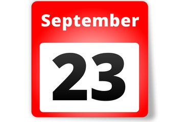 23 September Datum Kalender auf weißem Hintergrund