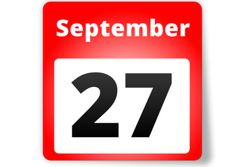 27 September Datum Kalender auf weißem Hintergrund