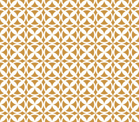 Decorative Golden Tiles Vector Seamless. Traditional floral style background. Abstract geometric texture.