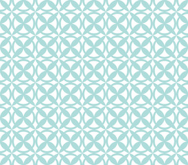 Fototapeta premium Decorative Blue Tiles Vector Seamless. Traditional floral style background. Abstract geometric texture.