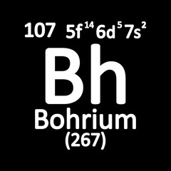 Periodic table element bohrium icon.