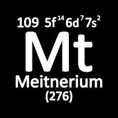 Periodic table element meitnerium icon.