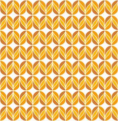 Vector Golden Ornamental Seamless Pattern. Geometric Flower Stylish Texture. Abstract Retro Tile Texture.