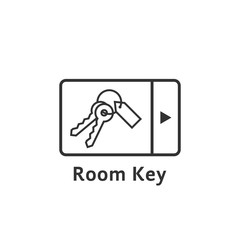 black thin line digital room key logo