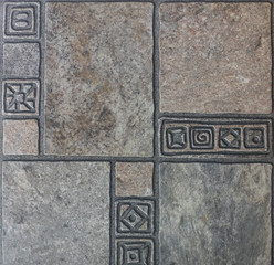 floor tiles, kitchen pattern with abstract mosaic