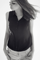 Fototapeta premium Female black and white photo 