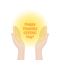 happy thanksgiving day with prayer hands