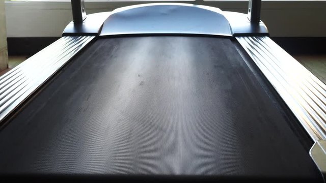 Treadmill track moving, without person running on