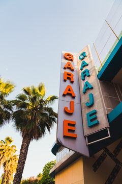 Bright sign on building