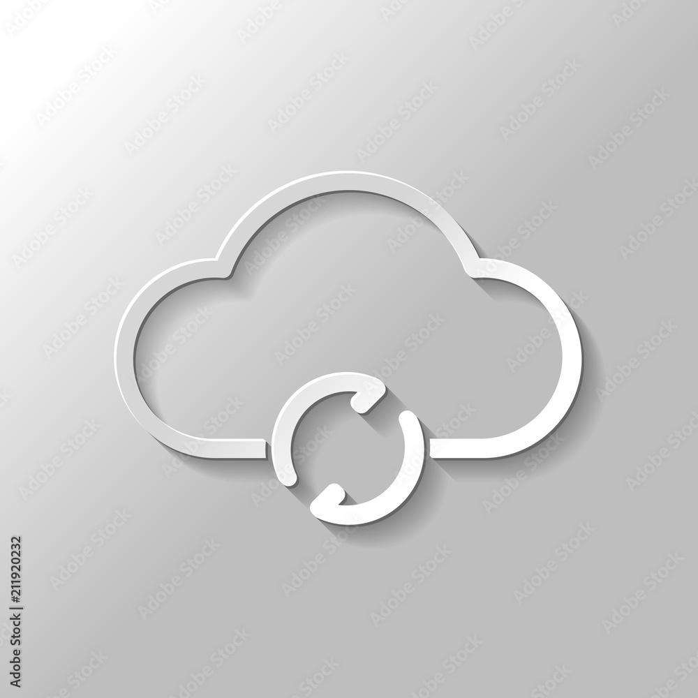 Poster outline update simple cloud icon. linear symbol with thin outlin