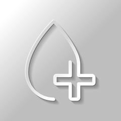 Obraz premium drop of blood and medical cross. linear symbol with thin outline