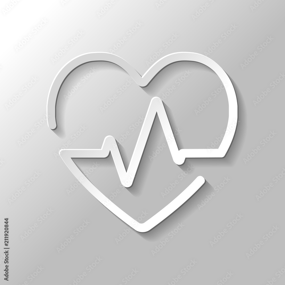 Poster heart and pulse line. one line style. linear icon with thin outl