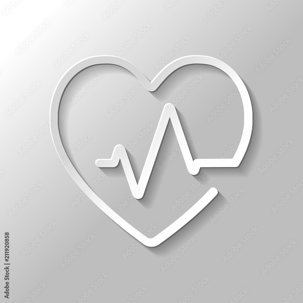 Poster heart and pulse line. one line style. linear icon with thin outl