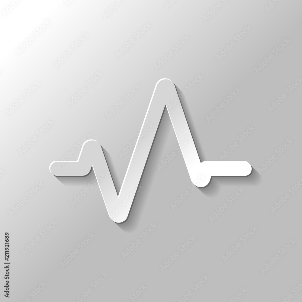 Aufkleber simple pulse icon. paper style with shadow on gray background