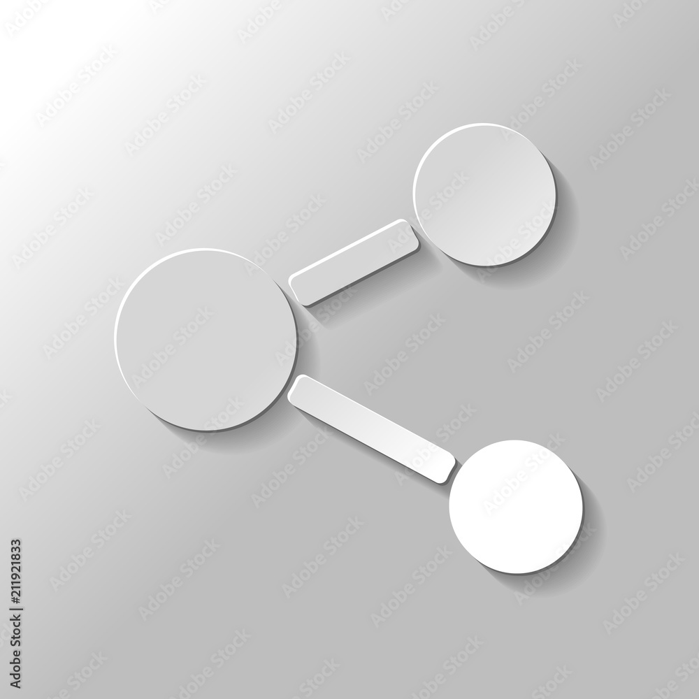 Poster Simple share icon. Paper style with shadow on gray background