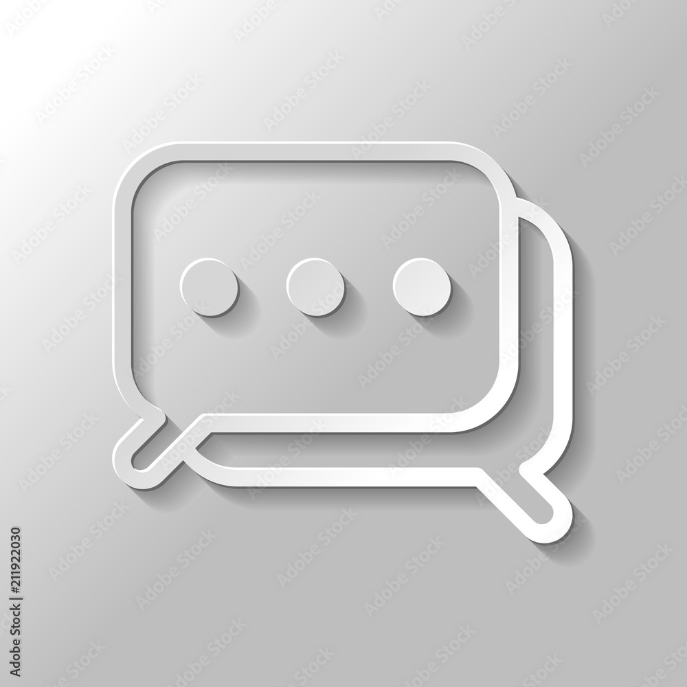 Aufkleber simple chat. couple of square text clouds. linear icon with thin