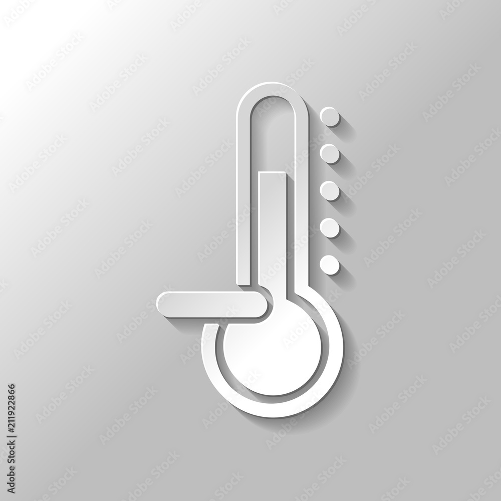 Poster thermometer, cold. subzero temperature. paper style with shadow