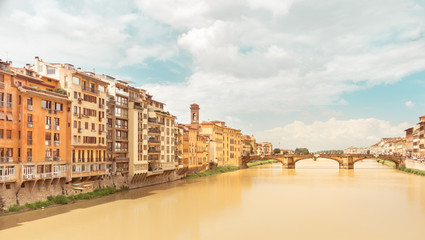Fototapeta na wymiar View from the Ponte Vecchio, Florence - Italy