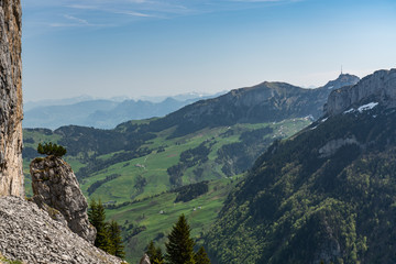 Fototapeta na wymiar Swiss, Ebenalp, Santis, Appenzell scenic view