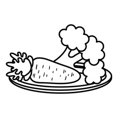 dish with vegetables healthy food vector illustration design