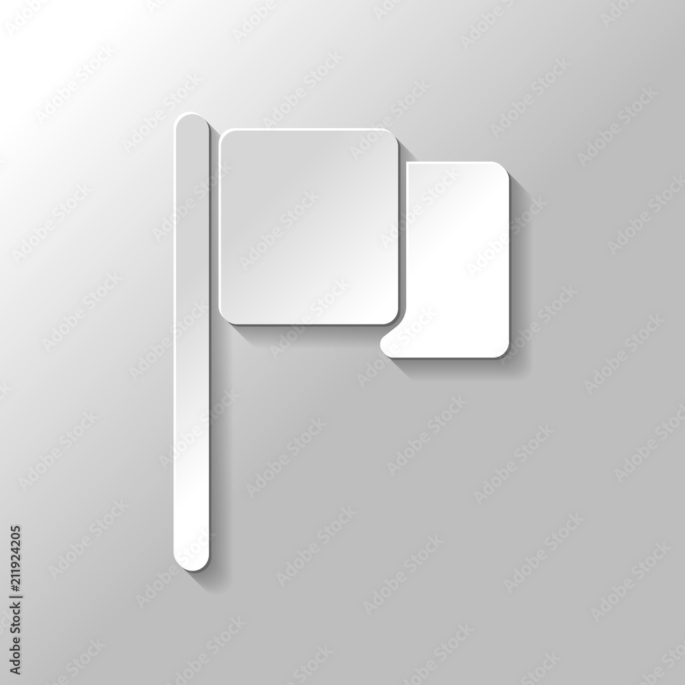 Poster simple flag icon. paper style with shadow on gray background