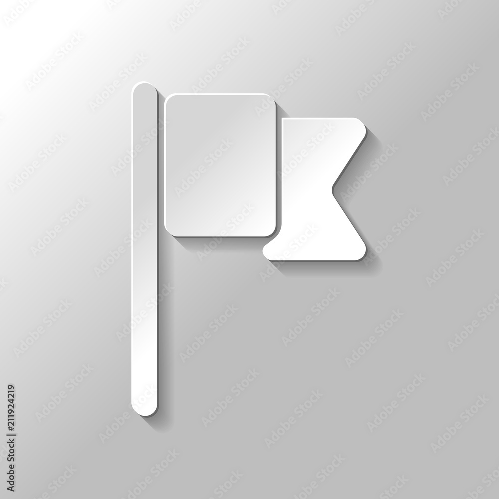 Aufkleber simple flag icon. paper style with shadow on gray background