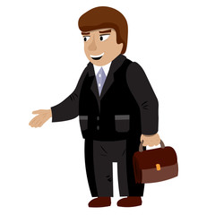 A young and stylish man in a worn suit at work