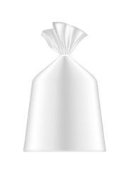 White blank foil or paper packaging. Sachet for bread, coffee, sweets, cookies and gift