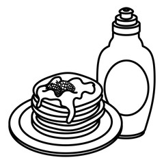 pancakes with syrup maple vector illustration design