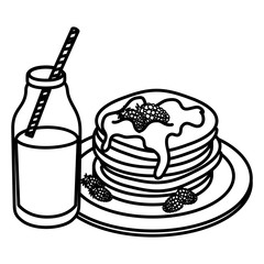 pancakes with syrup maple vector illustration design