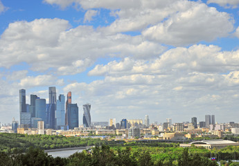 Fototapeta na wymiar Panorama of Moscow and Moscow-city district