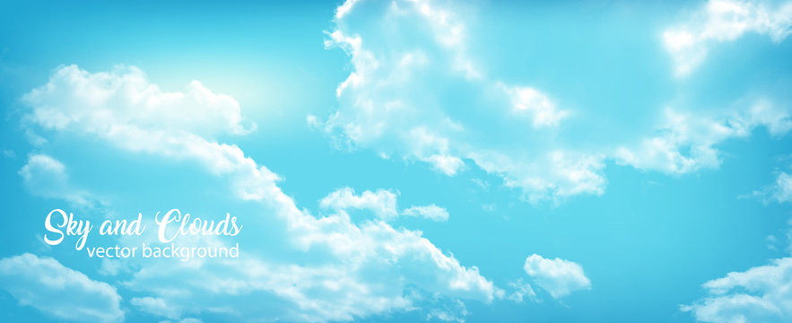 Sky and Clouds.Vector illustration.Background.