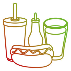 soda with delicious fast food vector illustration design