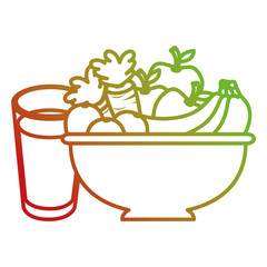 fruits with juice icons vector illustration design